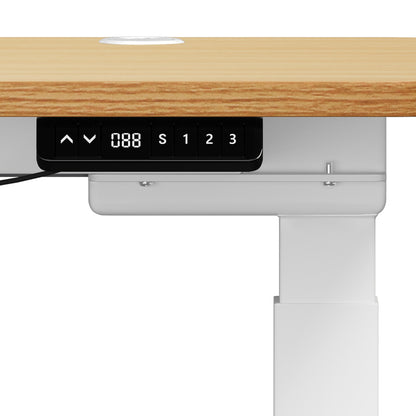 150cm Electric Standing Desk with Drawer Adjustable Black & White Oak