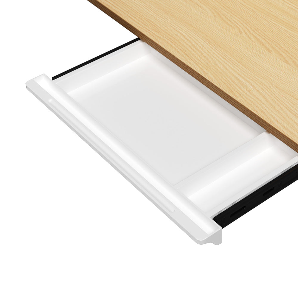 160cm Electric Standing Desk with Drawer Adjustable White Oak