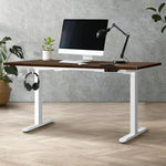 Sit-Stand Desk Height Adjustable Desk White&Walnut