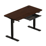 150cm Electric Standing Desk Adjustable Height with Drawer Black & White Walnut