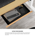 150cm Electric Standing Desk with Drawer Adjustable Oak White Single & Dual Motar