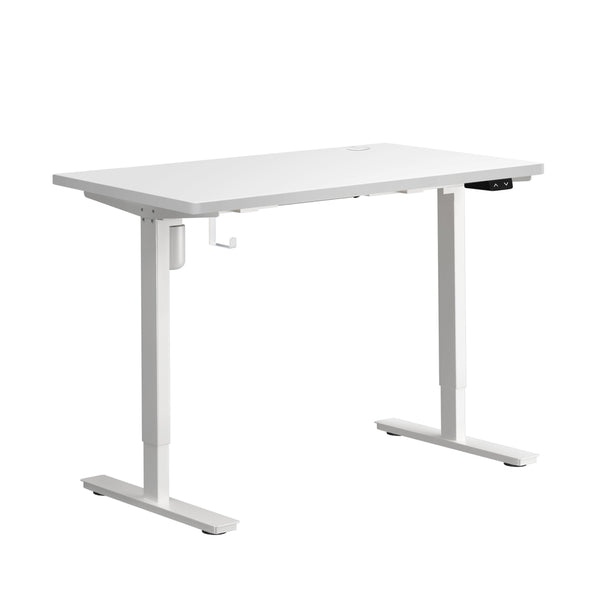  Electric Standing Desk Single Motor Height Adjustable Sit Stand Table White and Walnut 120cm