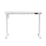 Electric Standing Desk Single Motor Height Adjustable Sit Stand Table White and Walnut 120cm