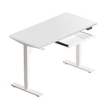 150cm Electric Standing Desk Adjustable Height with Drawer Black & White Walnut