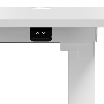 150cm Electric Standing Desk Adjustable Height with Drawer Black & White Walnut
