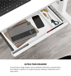 150cm Electric Standing Desk Adjustable Height with Drawer Black & White Walnut