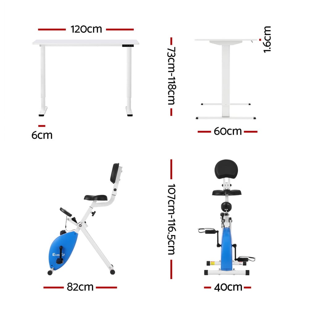 Folding Desk Bike White 120x60x73cm