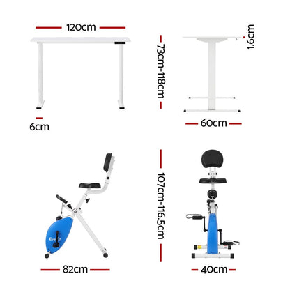 Folding Desk Bike White 120x60x73cm