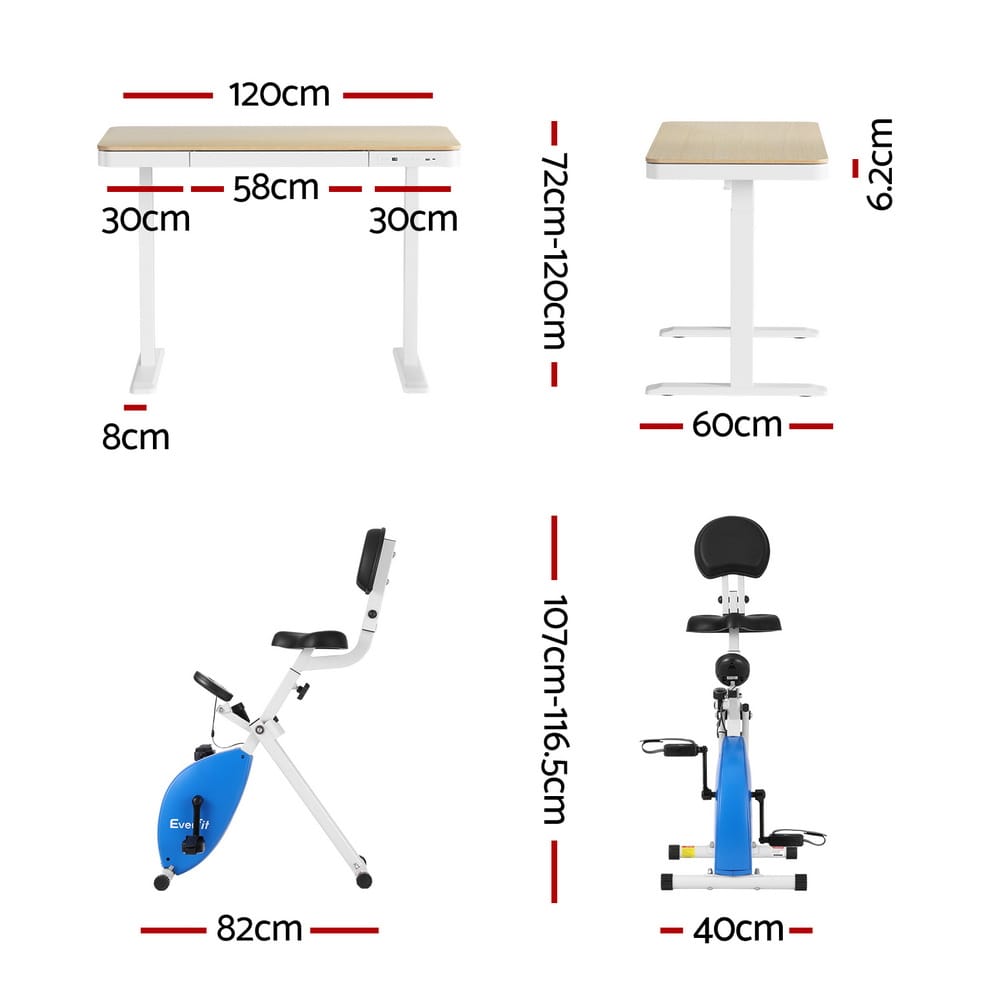 Folding Desk Bike Combo 120x60x72cm