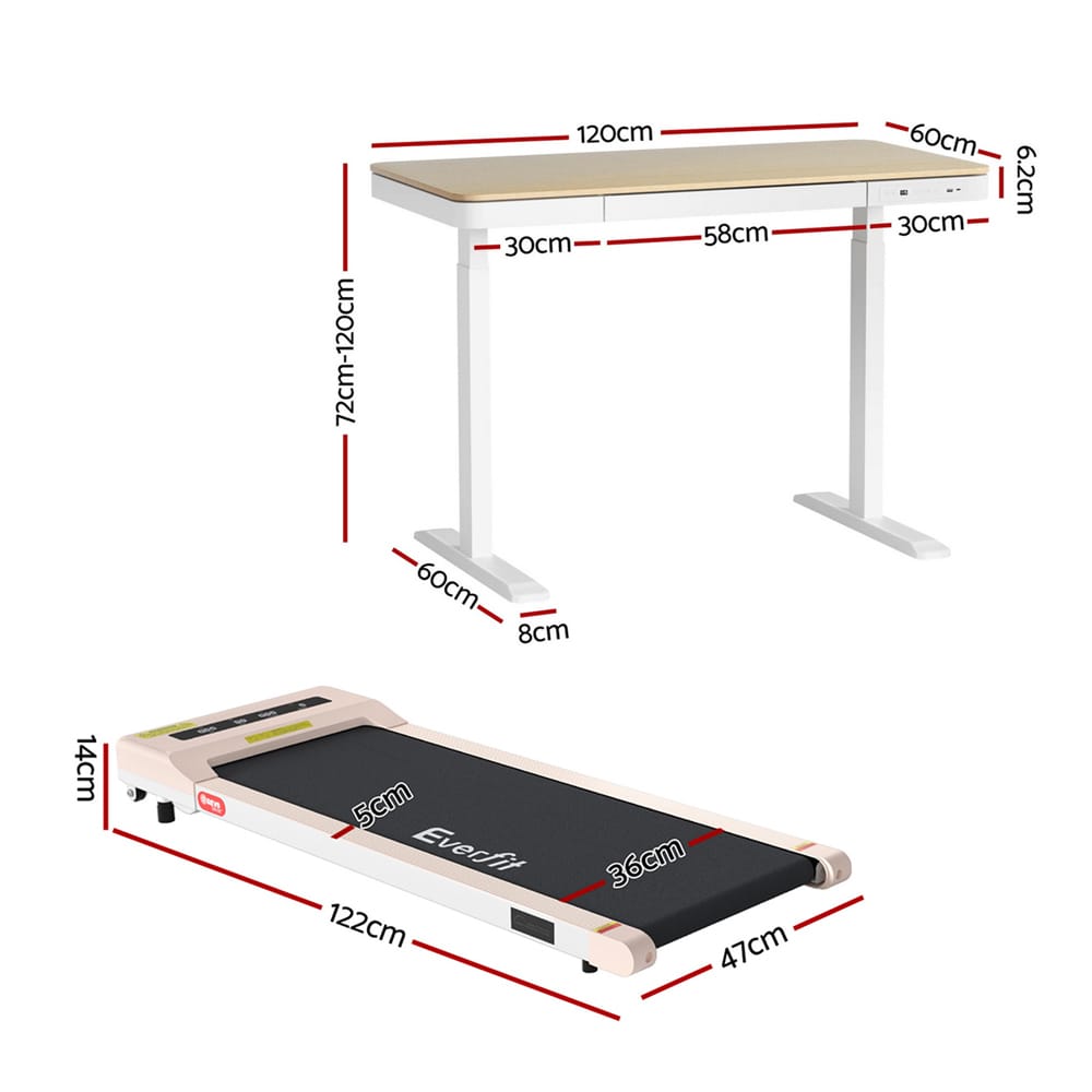 Electric Treadmill Desk Combo 120x60x72cm