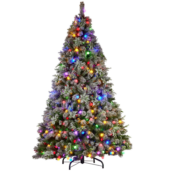  Snowy Crown Pine 2.3m Multicolour Pre-Lit Christmas Tree with 1453 Tips