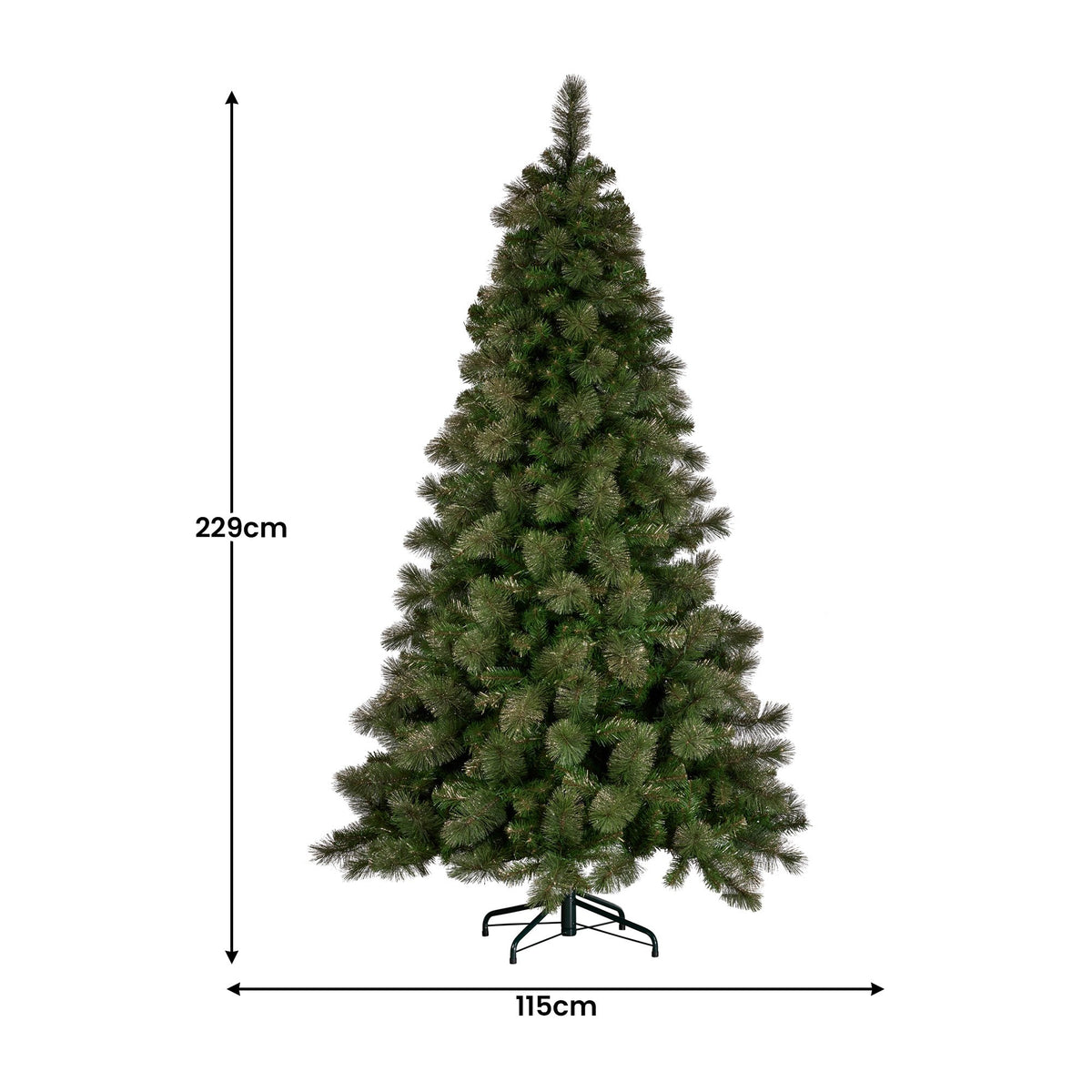 7.5ft Christmas Tree Glittery Gold Pine 650 LED Multi functional Lights Xmas Decor