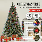 Snowy Bristle 1.8m Multicolour Pre-Lit Christmas Tree with 948 Tips