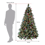 Snowy Bristle 1.8m Multicolour Pre-Lit Christmas Tree with 948 Tips