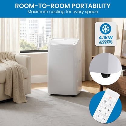 Portable 4.1kW Air Conditioner WiFi 45x39.6x74.5cm