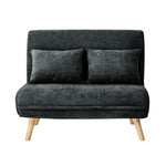 Chenille Sofa Bed Chair Recliner Double Love Seat Upholstered Charcoal&Yellow Fabric