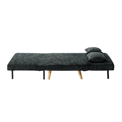 Chenille Sofa Bed Chair Recliner Double Love Seat Upholstered Charcoal&Yellow Fabric