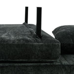 Chenille Sofa Bed Chair Recliner Double Love Seat Upholstered Charcoal&Yellow Fabric