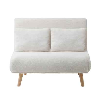 Lounge Sofa Bed Polyester Double Seat Green