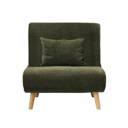 Lounge Sofa Bed Polyester Single Seat Green