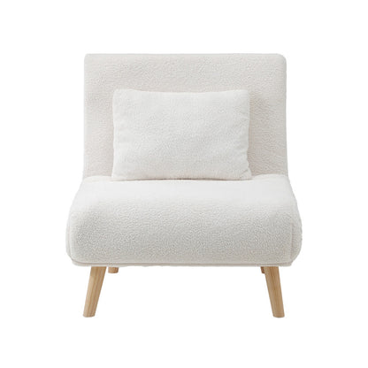 Lounge Sofa Bed Polyester Single Seat Green