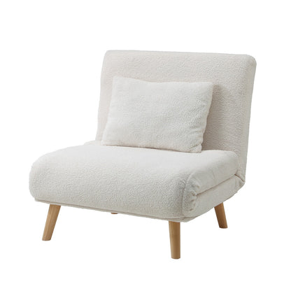 Lounge Sofa Bed Polyester Single Seat Green