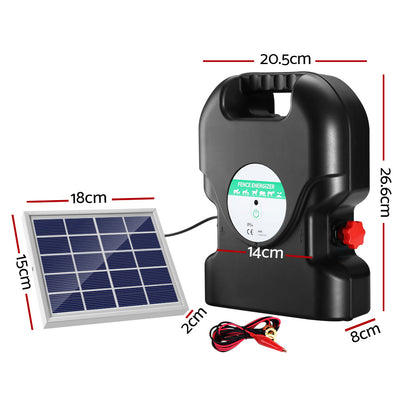 8Km Electric Fence Energiser Solar Energizer Charger Farm Animal 0.3J