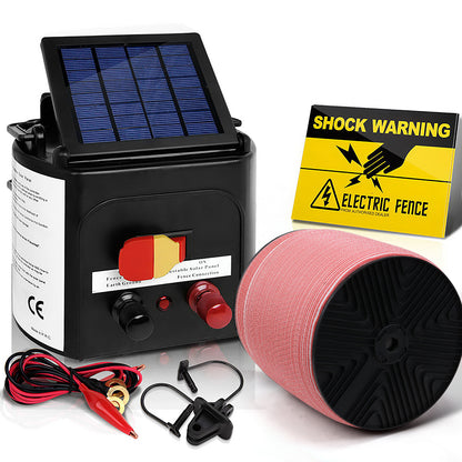 Fence Energiser 5Km Solar Powered Electric 2000M Poly Tape