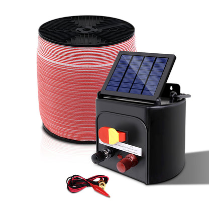 Fence Energiser 5Km Solar Powered Electric 2000M Poly Tape