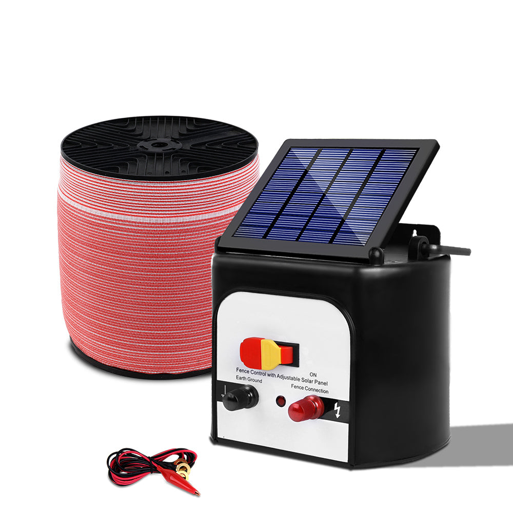 Fence Energiser 8Km Solar Powered Electric 2000M Poly Tape