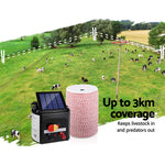 Fence Energiser 3Km Solar Powered Electric 2Km Poly Wire