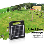 5km Electric Fence Energiser Solar Energizer Charger Farm Animal 0.15J