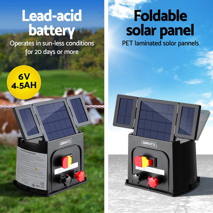 8Km Electric Fence Energiser Pet Solar Energizer 0.3J