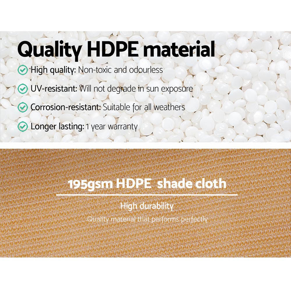 90% Shade Cloth 1.83X10M Shadecloth Sail Heavy Duty Beige