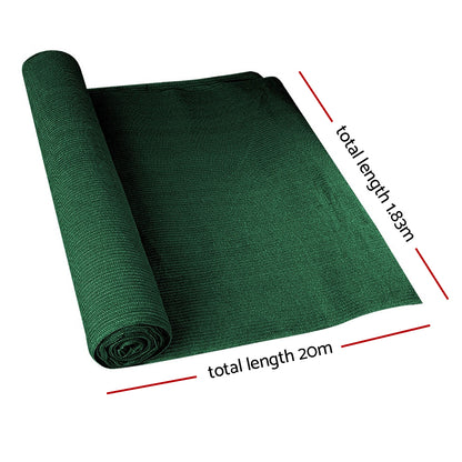 90% Shade Cloth 1.83x20m - Heavy Duty Garden Mesh Roll, Green