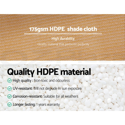 70% Shade Cloth 1.83X50M Shadecloth Sail Heavy Duty Beige
