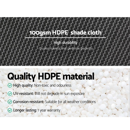 50% Shade Cloth 3.66X10M Shadecloth Wide Heavy Duty White
