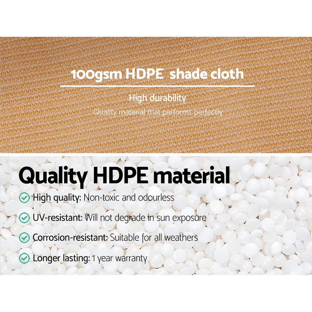 50% Shade Cloth 3.66X30M Shadecloth Sail Heavy Duty Beige