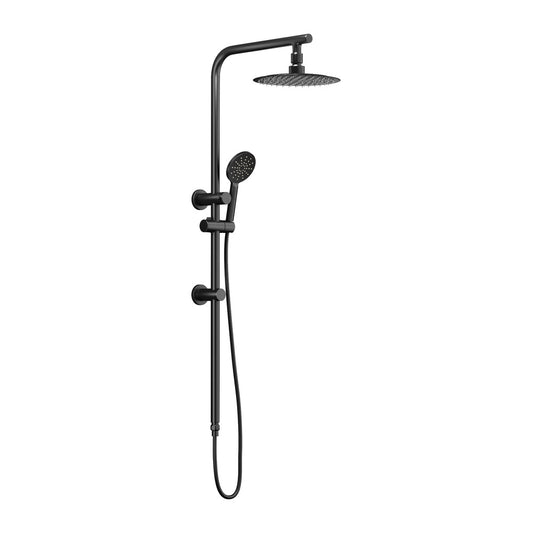 10" Rain Shower Head Set Round 3-Mode Black