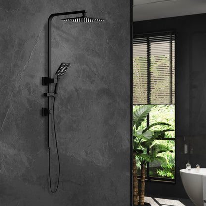 10" Rain Shower Head Set Square 3-Mode Handheld Shower Rail Set
