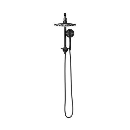 10" Rain Shower Head Set Round 3-Mode Gooseneck Black