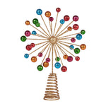 Christmas Tree Topper Glittery Baubles Gold Decoration Multi-Colour Ornaments