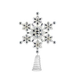 Snowflake Christmas Tree Topper with Beaded Detailing Decoration Ornament