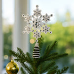 Snowflake Christmas Tree Topper with Beaded Detailing Decoration Ornament