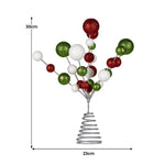 Colourful Baubles Christmas Tree Topper with Festive Glitter Finish Decoration Orn