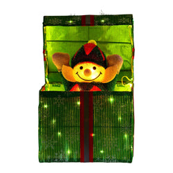 Animated Elf in a Gift Box LED Lights Christmas Tree Decoration Ornament Xmas