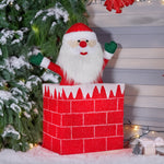 76cm Santa in Chimney Christmas Tree Warm White LED Lights Animated Decoration
