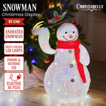 51cm Animated Snowman Christmas Display Multi Colour LED Lights Xmas Decoration