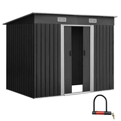 2.38X1.31M Metal Garden Shed With Sliding Door