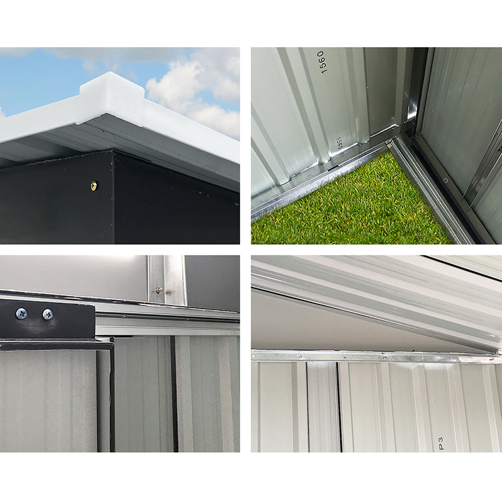 2.38X1.31M Metal Garden Shed With Sliding Door